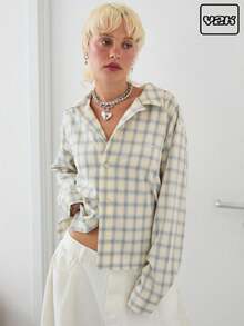 COUREZ 格子衬衫 / Y2K 街头风夏季女装上衣复古 - 米色 - 查看 1