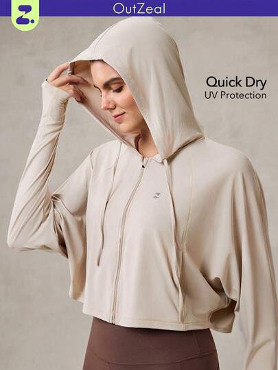 OutZeal 防紫外线 UPF50+ 速干交叉后背防晒夹克度假休闲夏季