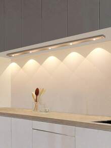 1pc Smart Led Motion Sensor Light, Ultra-Thin Cat-Eye Hill Light Strip, Rechargeable Self-Adhesive Wardrobe, Wine Cabinet, Kitchen Cabinet Light Strip - Multicolor - View 1