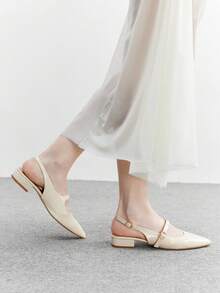 CUCCOO BIZCHIC Women's Pointed Toe Comfortable Versatile Low Heel Shoes Valentine's Day - Apricot - View 3