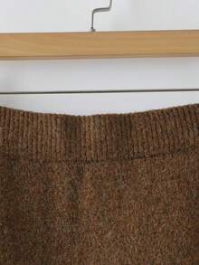 Franclia Women's Autumn/Winter Cardigan Long Sleeve Sweater And Long Skirt 2-Piece Set - Brown - View 4