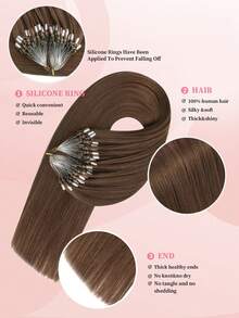 50 股微链接发真人发 4# 微环接发丝滑直发微珠接发女士 - S4 - 查看 2