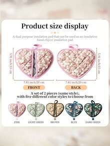 2只心形隔热手套，爱心烤箱手套，隔热垫，加厚耐热厨房手套和垫子，耐热厨房配件，加厚隔热垫，微波炉手套，适用于烹饪、烘焙、烧烤 - 彩色 - 查看 20