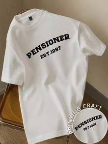 Resyla 男士字母印花圆领短袖T恤 - 白色 - 查看 1