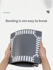 一套迷你尺寸塑料创意积木城市建筑场景T型路口底座多色拼装玩具，适合成人收藏家、家庭办公室展示、DIY模型套件建筑套装，创意乐趣减压拼装项目 - 灰色 - 查看 4