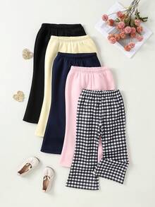 SHEIN Young Girl Casual Flared Thermal Lined Pants, Autumn/Winter