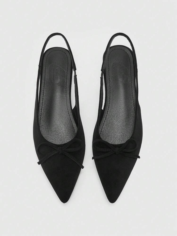 CUCCOO GRLICON Women's Pointed Toe Bow Decor Fashionable Flat Shoes Valentine's Day