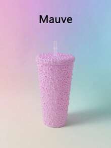 1pc 12 Oz (About 340 G) Sparkler Cup Handmade Rhinestone Set, Built-In Double Plastic Cup With Lid, Straw - Perfect For DIY Custom, Iced Coffee And Water, Home Office Party Beach, Ladies Gift - Multicolor - View 16