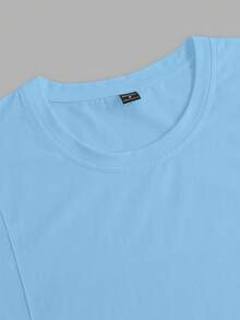 Manfinity Homme Men's Casual Letter Print Tank Top, Summer - Baby Blue - View 4