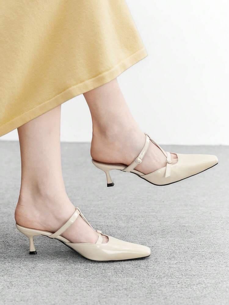 CUCCOO BIZCHIC Women's Square Toe Comfortable Minimalist High Heels Valentine's Day
