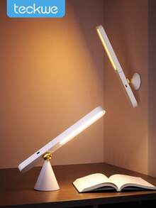 Teckwe 2 In 1 Magnetic Led Desk Lamp, Desk Light For Colleage Drom Room Office, Eye-Caring Table Lamp With Night Light, Reading Lamp With USB Charging Port & 3 Color Temp - one-size - View 1