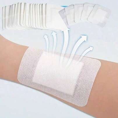 20 Pieces Of Wound Dressing Pads, Breathable Medical Pads, Sterile With Cotton Lining, Breathable Gauze Pads, Protective Adhesive Patches, Fitness Accessories.