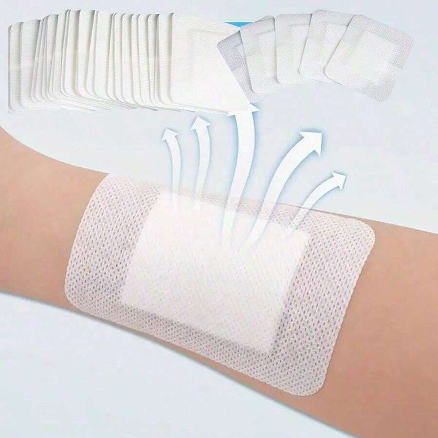 20 Pieces Of Wound Dressing Pads, Breathable Medical Pads, Sterile With Cotton Lining, Breathable Gauze Pads, Protective Adhesive Patches, Fitness Accessories.