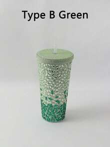 1pc 12 Oz (About 340 G) Sparkler Cup Handmade Rhinestone Set, Built-In Double Plastic Cup With Lid, Straw - Perfect For DIY Custom, Iced Coffee And Water, Home Office Party Beach, Ladies Gift - Multicolor - View 23