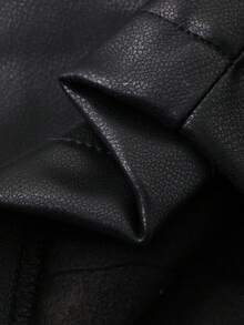 DAZY Quần short nữ bằng da PU cài nút, kiểu dáng thường ngày, đa năng và phù hợp cho các buổi hẹn hò, phong cách Y2K. - màu đen - Xem 7