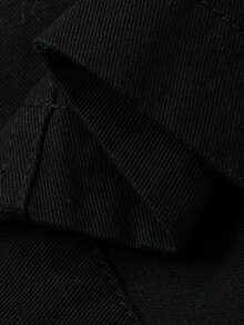 DAZY Women's Solid Color Fitted Cargo Pants With Pockets, Casual Street Style Trousers For Spring And Autumn Y2k - Black - View 9