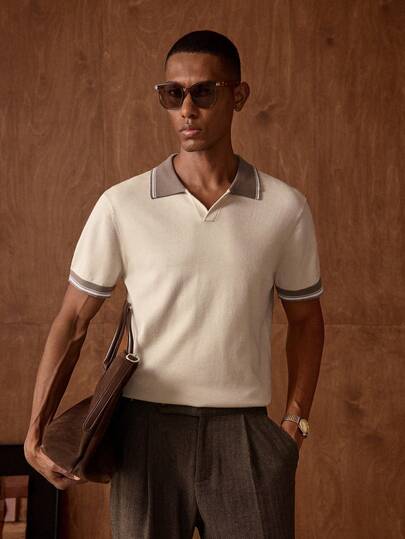 AKNOTIC Men's Casual Colorblock Short Sleeve T-Shirt, Summer Mens Knit Shirt Manfinity Homme Bruno Mars Men Casual Jackpot Polo Shirts For Men Collar Sumwon Men Knitted Polo