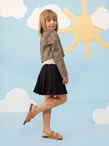 Mini mi Kids' Elastic-Slingback Double-Band Ultra-Light Soft-Footbed Premium Faux Leather Camel Sandals – Comfy, Secure & Flexible - Camel - View 5