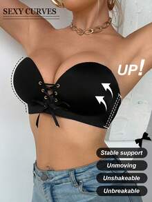 DesireSculpt 1pc Women's Wireless Smooth Supportive Bra, Black - Black - View 8