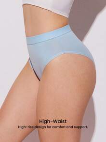 LUVLETTE 3-Pack Cotton High-Waist High-Leg Cheeky Panties Women Underwear