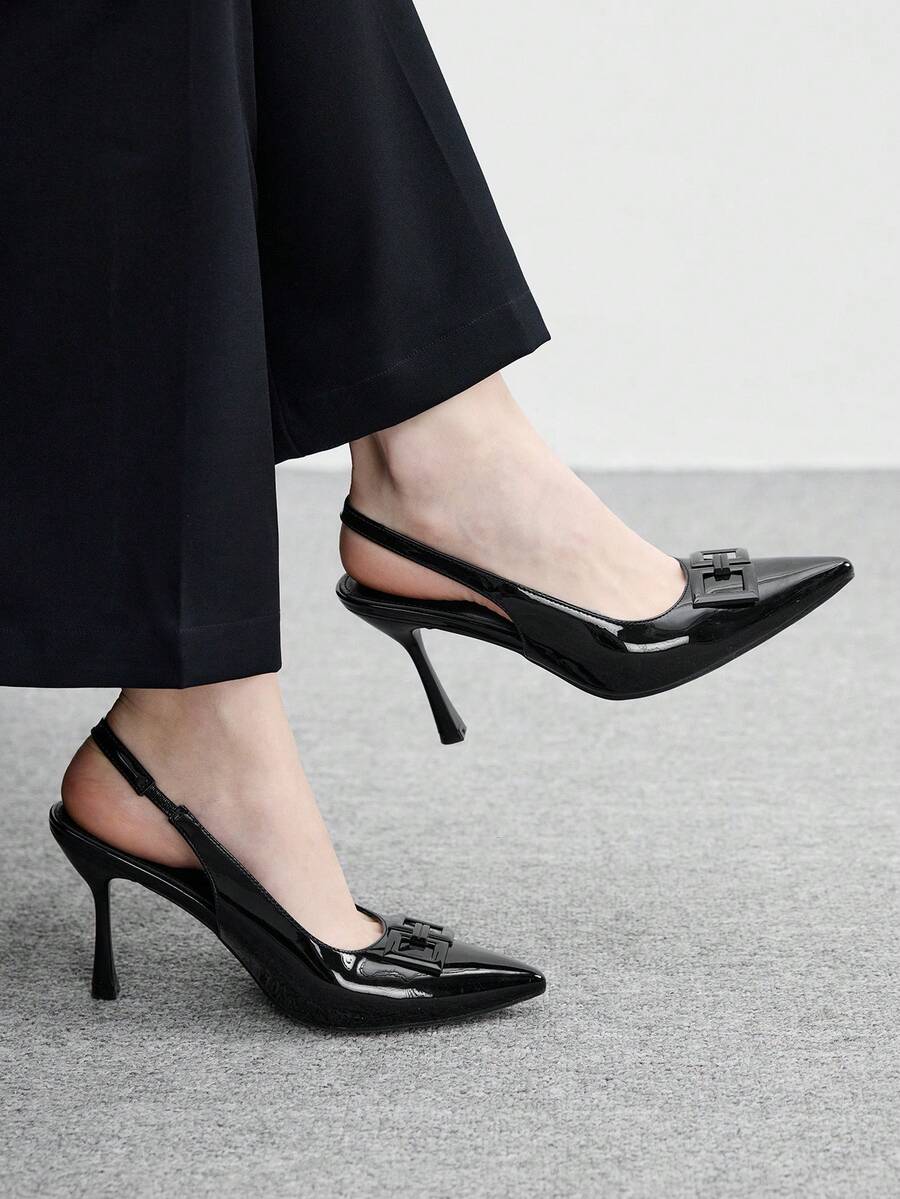 CUCCOO BIZCHIC 女士尖头优雅日常百搭时尚高跟鞋 - 黑色 - 查看 1