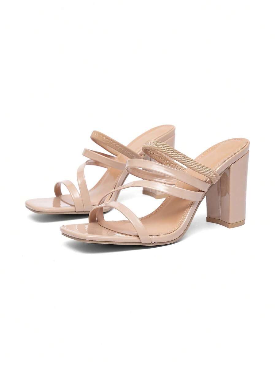 CUCCOO SZL Fashionable Apricot Color Dual-Wear High Heel Sandals, Suitable For Commuting, Dating, Gatherings, Parties, Weddings And Other Occasions Prom Heels Summer Shoes - Apricot - View 1