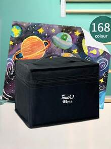 12/24/30/36/40/48/60/80/100/120/168件套专业美术套装，双头油性水彩笔，色彩鲜艳，适用于艺术学生、成人绘画课、DIY工艺品、画布素描、创意项目，是送给艺术家、节日和生日庆祝的最佳礼物。 - 彩色 - 查看 12