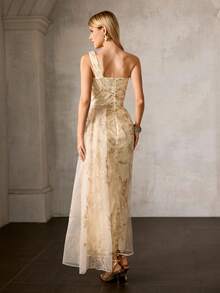 MOTF Soiréza CONTRAST SEQUIN EMBROIDERY COCKTAIL DRESS - Yellow - View 4