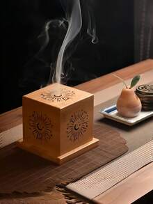 Cirelle Ritual Incense Set - Holy Flame Holder With Sandalwood Storage, For Space Cleansing, Meditation Decor & Meaningful Gift, Incense Burner - Brown - View 5