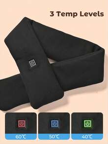 Teckwe 1条保暖围巾，加热围巾，冬季围巾，可水洗，USB供电（需另配移动电源），柔软保暖围巾，多种加热模式，适用于户外骑行、滑雪、滑冰等运动。