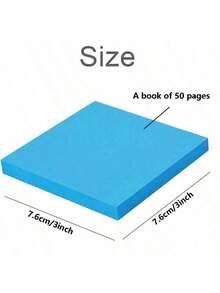 2/4/6 tờ giấy ghi chú huỳnh quang, kích thước 3x3 inch (7.5x7.5cm), nhiều màu sắc, tự dính, 1 gói 50 tờ, thích hợp cho năm học mới. - Nhiều màu - Xem 2