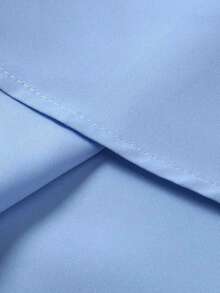 Manfinity Homme Men's Solid Color Button-Up Casual Long Sleeve Shirt - Baby Blue - View 5