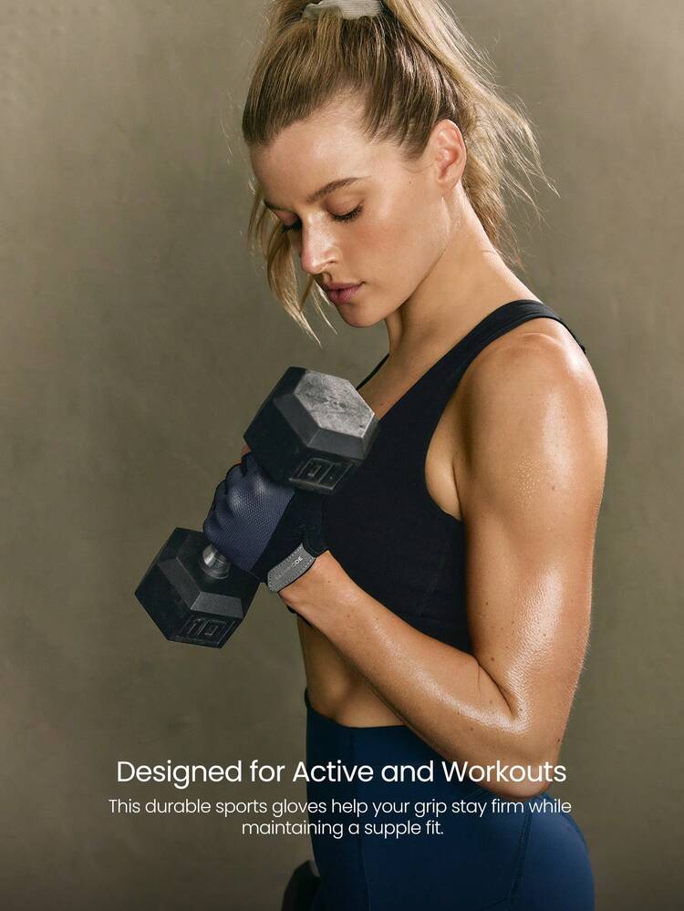 Get A Grip Stretchy Mesh Comfortable Fitness Gloves With Thicknend Palm Pad Gym Workout