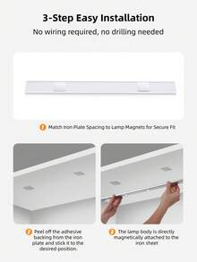 1pc Smart Led Motion Sensor Light, Ultra-Thin Cat-Eye Hill Light Strip, Rechargeable Self-Adhesive Wardrobe, Wine Cabinet, Kitchen Cabinet Light Strip - Multicolor - View 11