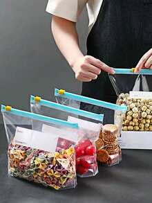 30Pcs Zipper Food Preservation Bags, Random Zipper & Pattern Design, Moisture-Proof Odor-Resistant Storage Pouch For Vegetables, Meat, Cereals, Oats And Beans, Practical Kitchen Organizer, Ideal Holiday Gift For Mom - Multicolor - View 5