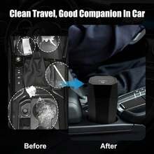Car Trash Can With Lid, Car Garbage Bin Organizer Holder With Trash Bag Roll, Portable Hanging Mini Leak-Proof Car Storage Bag For Car, SUV, Office - Black - View 7