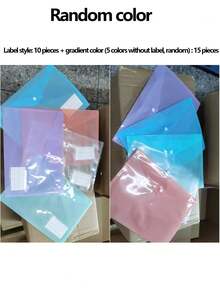 10 piezas/5 piezas Carpetas transparentes de polipropileno tamaño A4 con cierre a presión, organizadores de documentos impermeables en colores macaron surtidos para estudiantes y uso de oficina, carpetas para la escuela - Multicolor - Ver 8