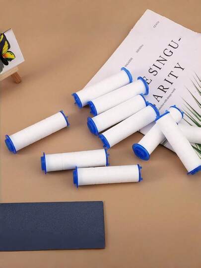 10 Pcs Universal Shower Head Filter PP Foam Filter Core Replacement Hard Water Filter Absorb Dirt Impurities Propeller Driven Bathroom Water Purifier Cartridge