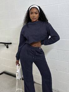 Alexandranx 2025夏季新品音乐节复活节圣帕特里克节生日派对毕业学生日常休闲百搭休闲邮轮旅行海滩日光浴网络休闲街头风格宽松运动女两件套 - 藍色 - 查看 4