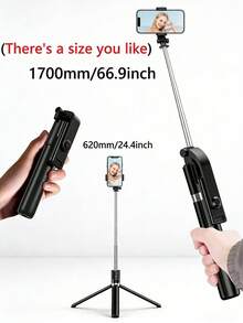 Teckwe 170cm/67-Inch Retractable Aluminum Selfie Stick Tripod With Fill Light And Wireless Remote, Compatible With IPhone/Android Smartphones-Ideal For Travel, Vlogging, Live Streaming, And Outdoor Photography. A Retractable, Portable Mount Designed For Bloggers And Travelers To Capture -Worthy Shots Anytime, Anywhere! A Top-Selling Item! - Multicolor - View 6