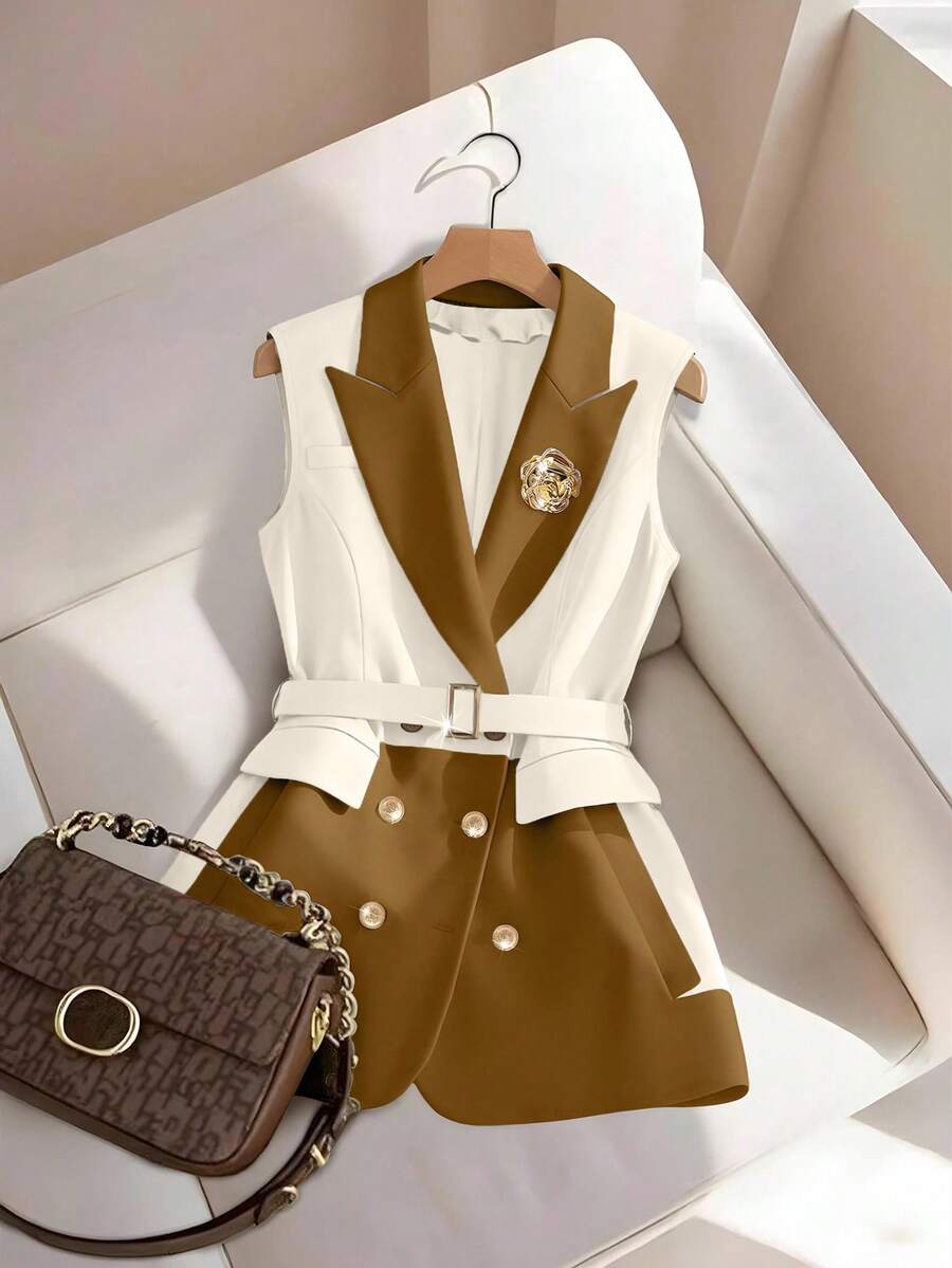 Áo khoác blazer không tay thanh lịch cho nữ cỡ lớn - Nhiều màu - Xem 1