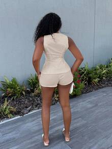 Alexandranx Women Two Pieces Outfits For Daily Wear - Khaki - View 2