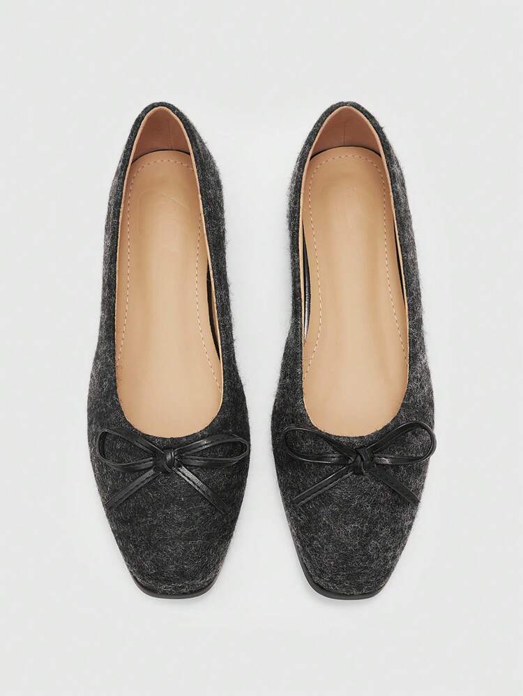 CUCCOO BIZCHIC Women's Comfortable Casual Velvet Bow Shoes Valentine's Day