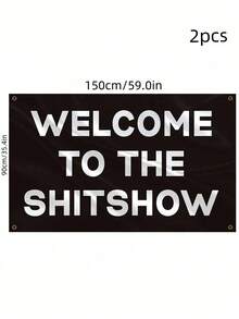 1/2PCS Funny Banner Easy To Hang Wall Decoration Humorous Designs For University Campus Party Supplies Indoor Outdoor Events Dorm Room Gift Celebration Decor Festival Birthday Graduation - Multicolor - View 6