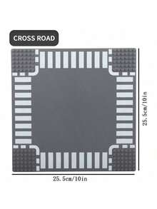 一套迷你尺寸塑料创意积木城市建筑场景T型路口底座多色拼装玩具，适合成人收藏家、家庭办公室展示、DIY模型套件建筑套装，创意乐趣减压拼装项目 - 灰色 - 查看 13