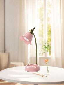 创意新款USB充电触控LED护眼学生阅读台灯，带手机支架，可折叠柔光夜灯，三色调光及无级调光，花鸟图案 - 彩色 - 查看 16