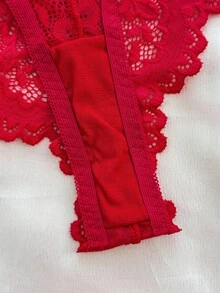 SHEIN 4 件装花卉蕾丝镂空水钻细节钢圈紧身胸衣内衣套装，适合狂欢派对和坏蛋造型