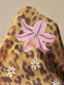 Bohemela 波西米亚风度假休闲针织长袖宽松豹纹水洗女式卫衣