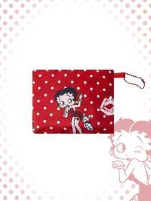 Betty Boop | ROMWE Bolso de tote plegable de gran capacidad con monedero, bolsa de compras portátil - Lunares rojos - Ver 2