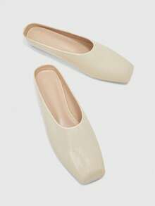 CUCCOO BIZCHIC Giày lười nữ mũi vuông, kiểu dáng thường ngày. - Màu be - Xem 10